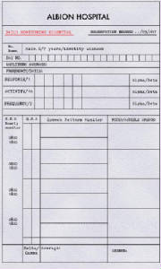 Albion Hospital paperwork [click for larger image]